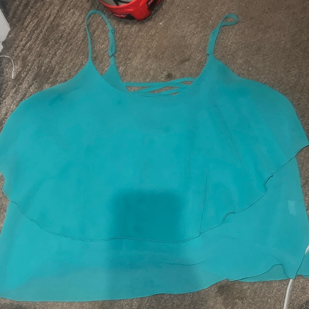 Teal Crop Top